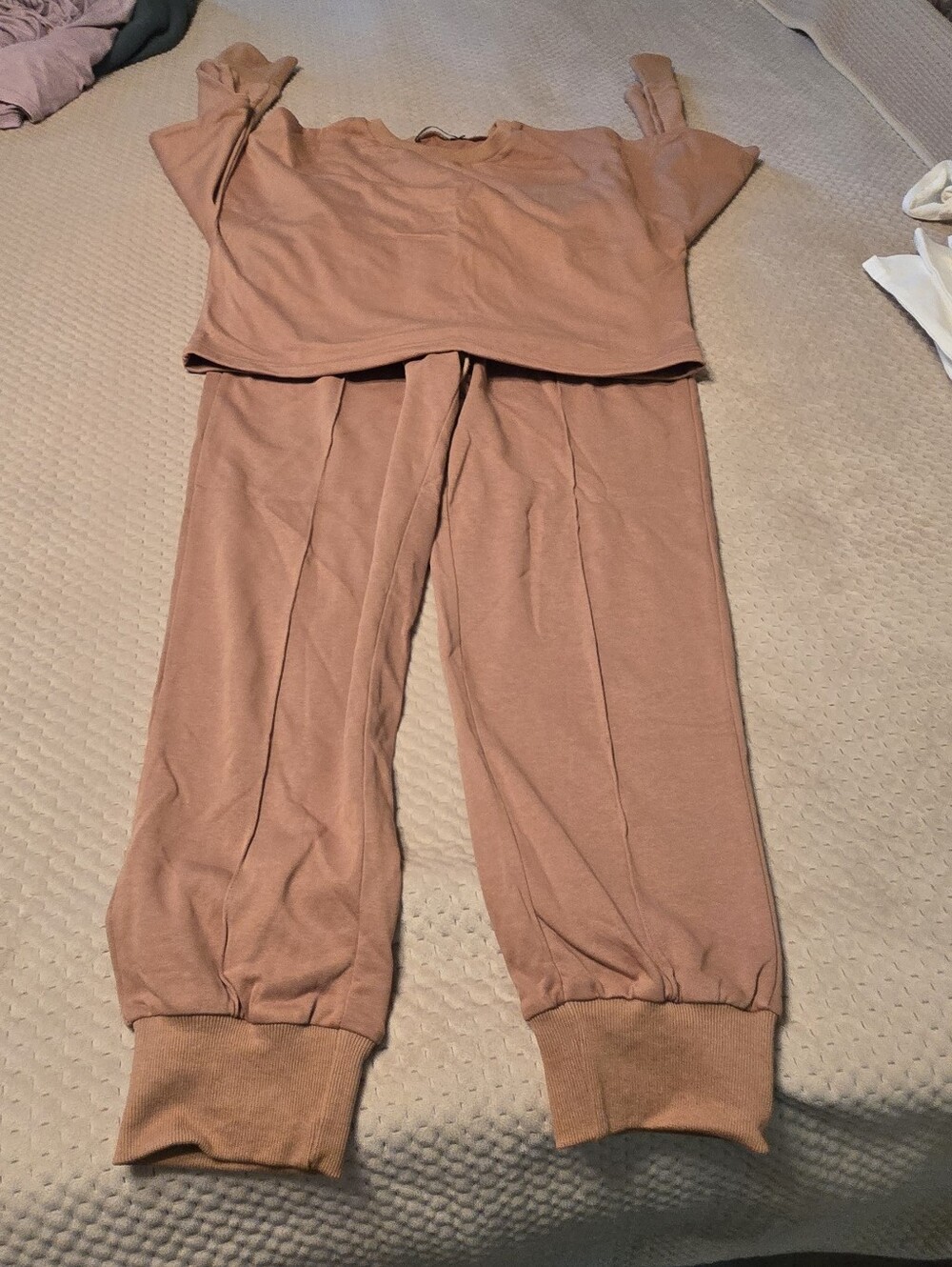 Cozy Two-Piece Lounge Set in Tan